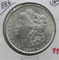 1886 Morgan Silver Dollar. UNC.