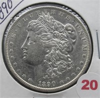 1890 Morgan Silver Dollar.