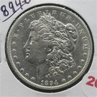 1894-O Morgan Silver Dollar.