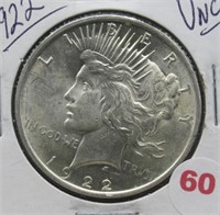 1922 Peace Silver Dollar. UNC.