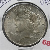 1924 Peace Silver Dollar. UNC.