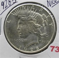 1928-S Peace Silver Dollar. Nice.