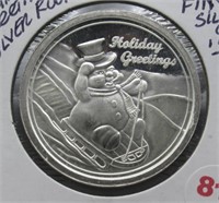 2001 Holiday Greetings One Troy Ounce .999 Fine