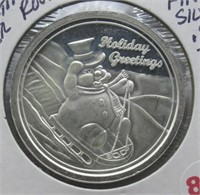 2001 Holiday Greetings One Troy Ounce .999 Fine