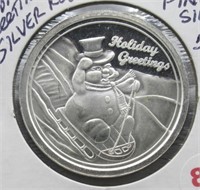 2001 Holiday Greetings One Troy Ounce .999 Fine