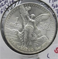 1985 Mexico One Ounce Silver One Onza.