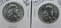(2) 1959-D UNC/BU Franklin Half Dollars.