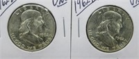 (2) 1962-D UNC Franklin Half Dollars.