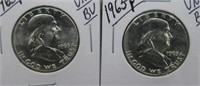 (2) 1963-P UNC/BU Franklin Half Dollars.