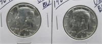 (2) 1964 UNC/BU Kennedy Half Dollars.