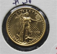1999 USA $5 1/10 Ounce .999 Fine Gold.