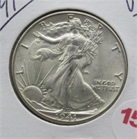 1941 UNC Walking Liberty Silver Half Dollar.