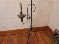 Antique floor lamp. 65ins. No shade. Works.