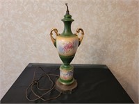 Ceramic and brass table lamp base. No socket,