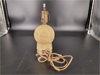 Antique glass table lamp. 9ins. No shade.
