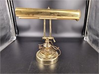 Brass plated desk lamp. Missing one end cap.