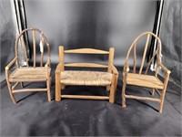 Doll display chairs. 10x5x5 and 7½×9×5