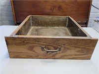 Oak drawer with steel liner. 5½x18x18½