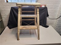 Wood stool with flip open top. 24x14x12