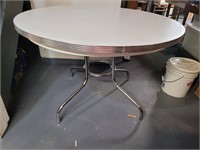 Mid-century chrome and formica table.42x29. In