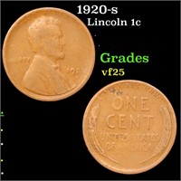 1920-s Lincoln Cent 1c Grades vf+