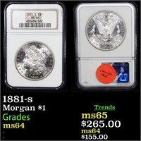 NGC 1881-s Morgan Dollar $1 Graded ms64 By NGC