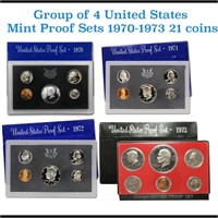 Group of 4 United States Mint Proof Sets 1970-1973