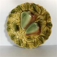 SARREGUEMINES MAJOLICA FRUIT PLATE FRANCE