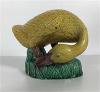 MAJOLICA DUCK FIGURE ANTIQUE