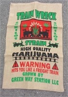 Train Wreck Marijuana Burlap Bag