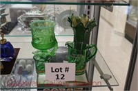 (4) pcs. Green Glass: