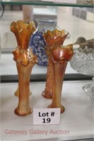 (4) Carnival Vases: