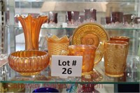 (7) pcs. Carnival Glass: