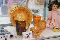 (6) pcs. Carnival Glass: