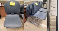 12 BLUE STEELCASE STACKING CHAIRS