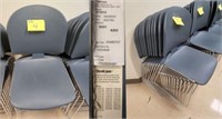 12 BLUE STEELCASE STACKING CHAIRS