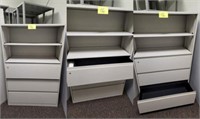 1 STEELCASE 3 DRAWER LATERAL/BOOK CASE