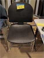 12 BLACK STEELCASE STACKABLE CHAIRS