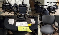 16 BLACK STEELCASE ROLLING OFFICE CHAIRS