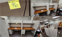 6 SECTION OFFICE CUBICLE W DESK AND FILE CABINET