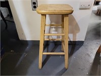 Wooden stool. 24in seat.
