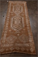 Oushak Hand Knotted Runner Rug 3.3 x 9.2 ft