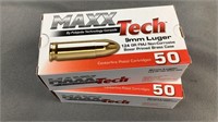 (2x) 50 Rnds Maxx Tech 9mm Luger ammo