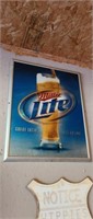 Miller Lite Great Taste less filling framed beer