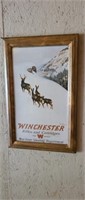 Winchester rifles and cartridges frame tin sign
