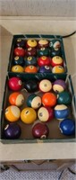 31 Vintage billiard pool balls