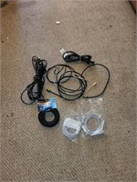 Assorted coax cables, hdmi, power cords