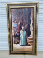 Lg Oil Painting by Roscoe E Wallace - 33" x 57"