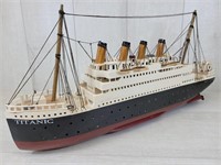 Titanic Model Ship Approx. 10" Tall by 22" long