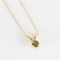 Delicate 14k Necklace w/14k & Emerald Pendant